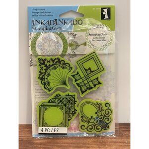 !USED ONCE! Inkadinkado Stamping Gear Cling Stamp Set 65-32059 DECO ORNAMENTS